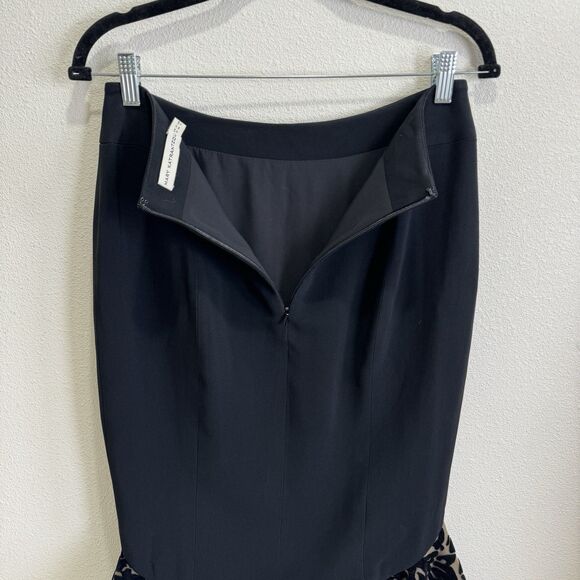 Mary Katrantzou Skirt Womens 8 Black Velvet Floral Trumpet Feminine Fairy Grunge - Picture 6 of 16